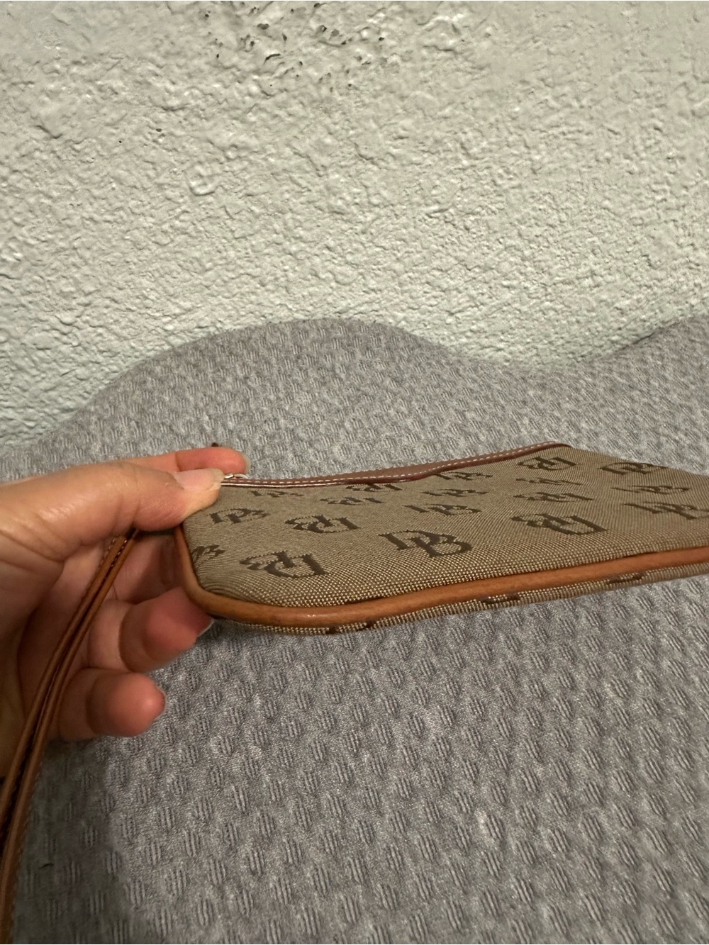 Dooney & Bourke Monogram Brown Canvas Wristlet - Picture 2 of 8